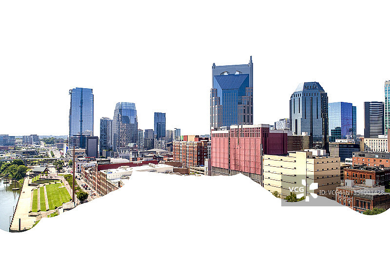 白色背景上的田纳西州纳什维尔图片素材