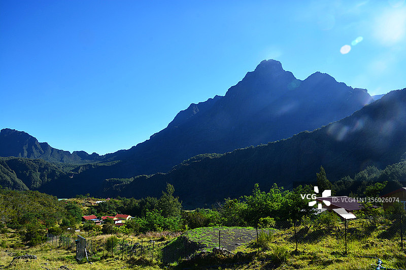 马法特冰斗留尼汪岛图片素材