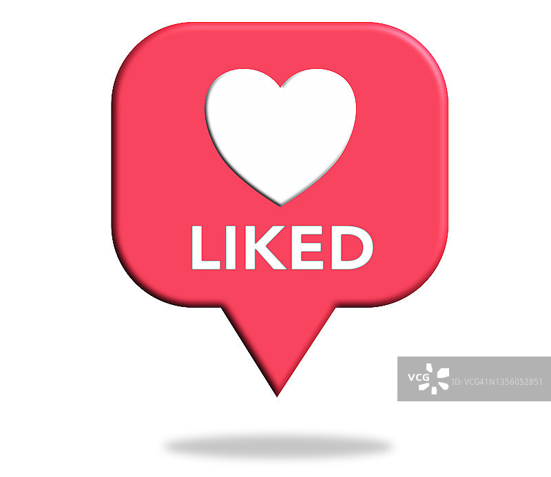 带有爱心的3D语音气泡插画图片素材