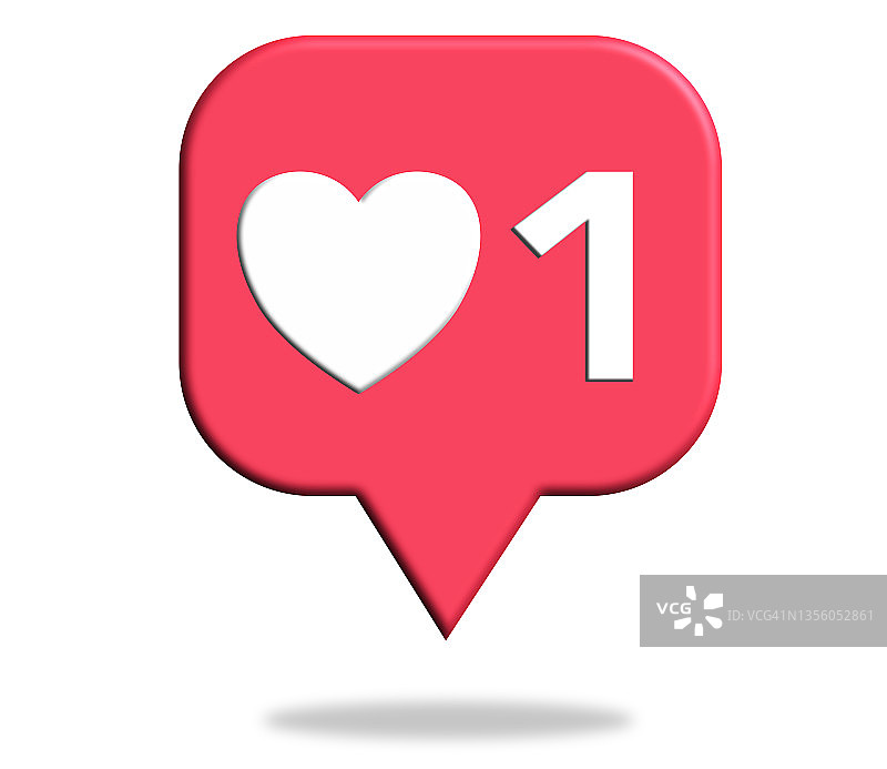 带有爱心的3D语音气泡插画图片素材