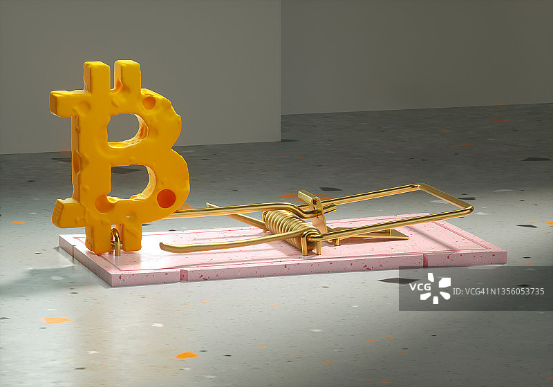 比特币标志捕鼠器图片素材