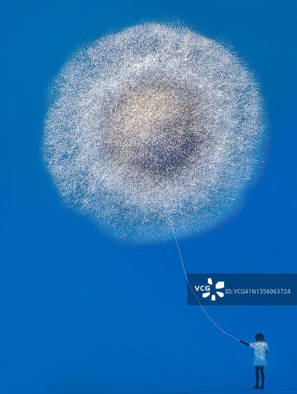 放飞白色风筝图片素材