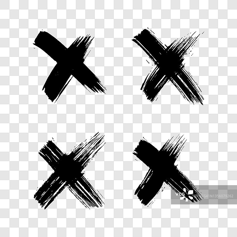 黑色手绘十字符号图片素材