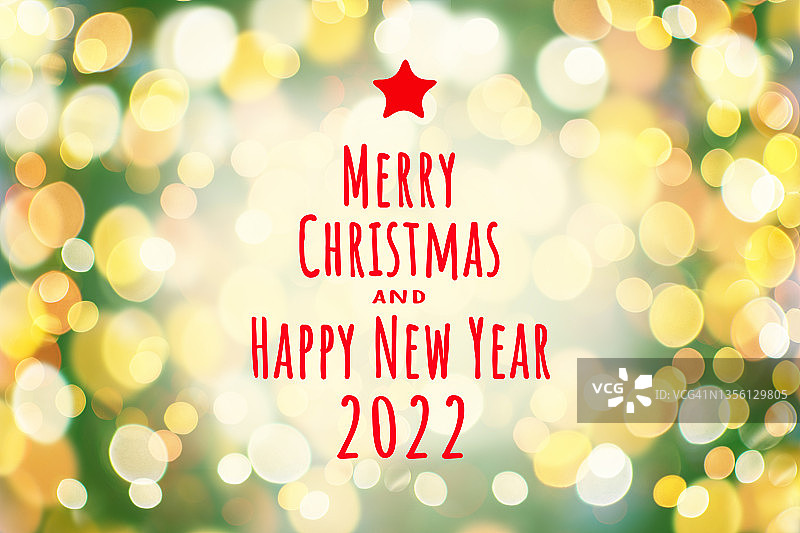 圣诞新年金色散景模糊灯光节日背景贺卡模板图片素材