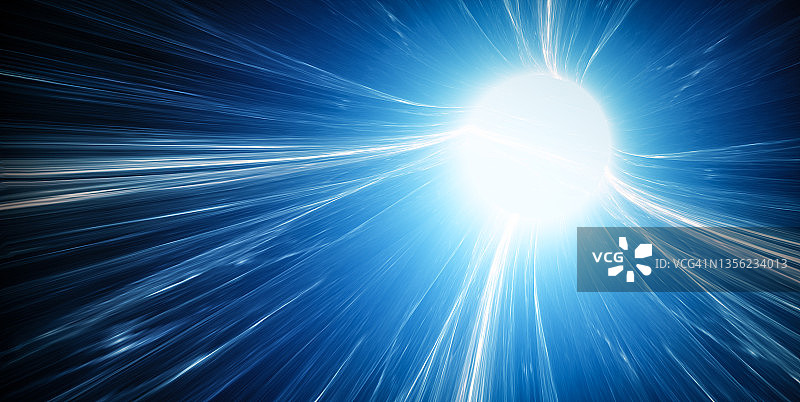 抽象蓝色光效高速隧道图片素材