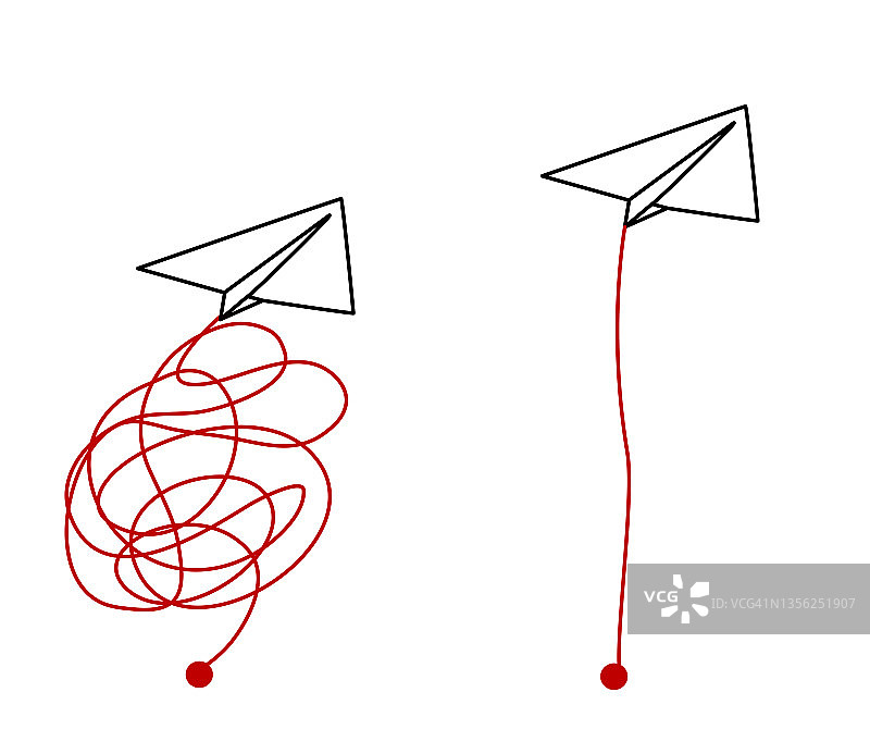 纸飞机单线画图片素材