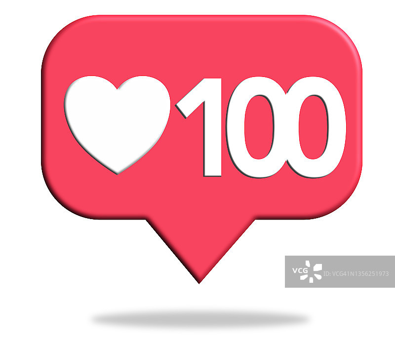 带有100个赞的摆设插图图片素材
