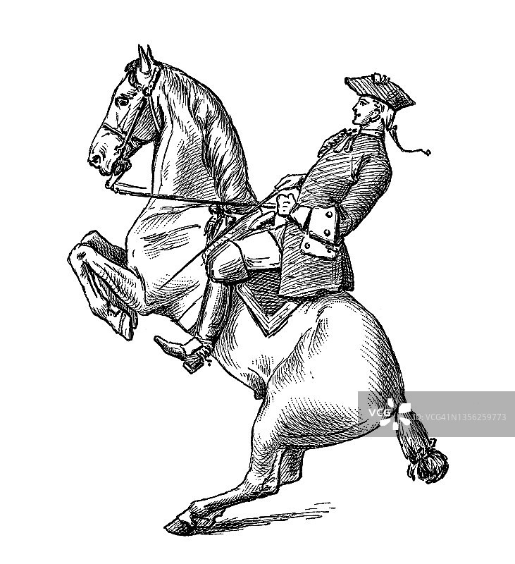 佩萨德：盛装舞步动作古老雕刻插图图片素材