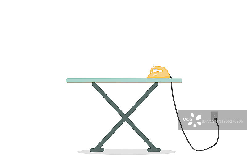 熨衣板和熨斗插画图片素材