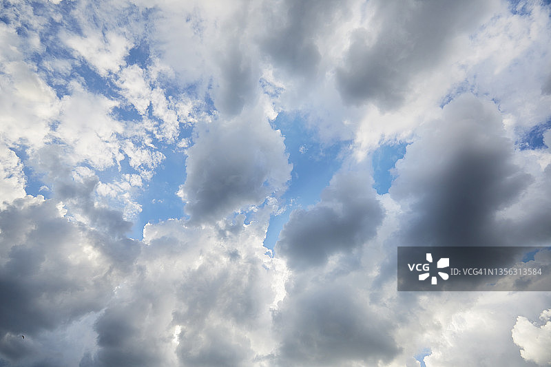 蓝天和乌云抽象背景全画幅照片图片素材