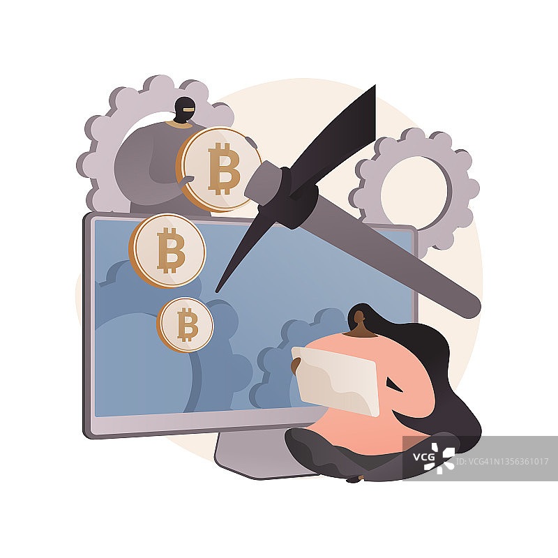 隐藏采矿抽象概念矢量图图片素材
