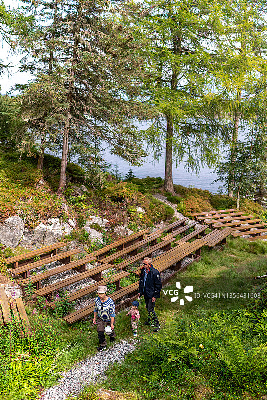 与家人一起采摘野生浆果图片素材