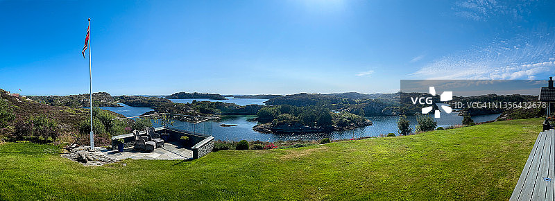 岛屿茂盛植被的全景图片素材