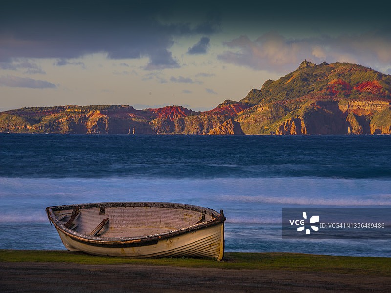 旧式驳船，诺福克岛，南太平洋，澳大利亚图片素材
