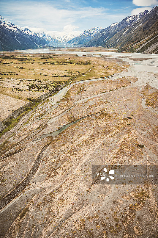 直升机拍摄的塔斯曼冰川图片素材