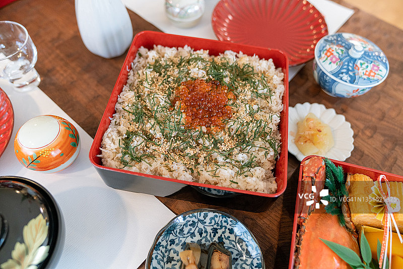 传统日本新年庆祝美食图片素材