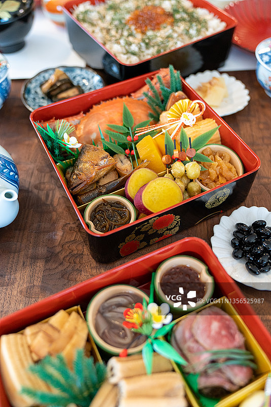 传统日本新年美食图片素材
