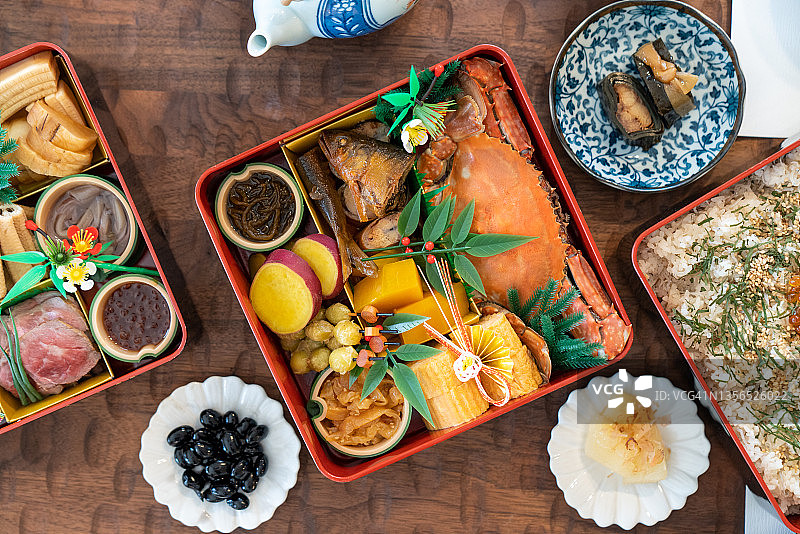 传统日本新年美食图片素材