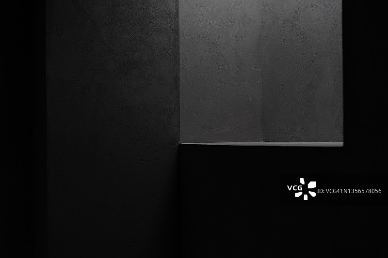 灰色室内混凝土建筑角落的光影图片素材