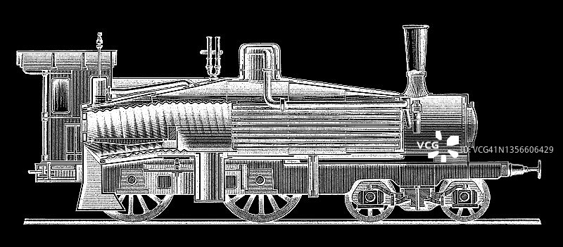 雨果·伦茨（伦茨）机车（奥地利）古版画图片素材