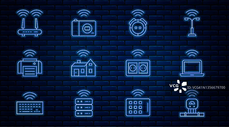 智能传感器、无线笔记本电脑、扫地机器人等图标矢量图图片素材