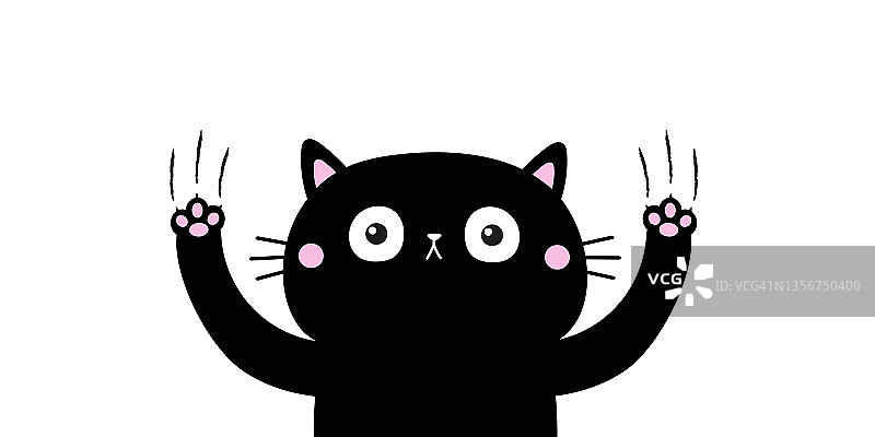 猫咪爪子划痕玻璃纸图片素材