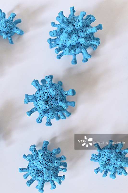 新冠病毒、Covid-19、Covid-19奥密克戎变异株，微生物学和病毒学概念图片素材