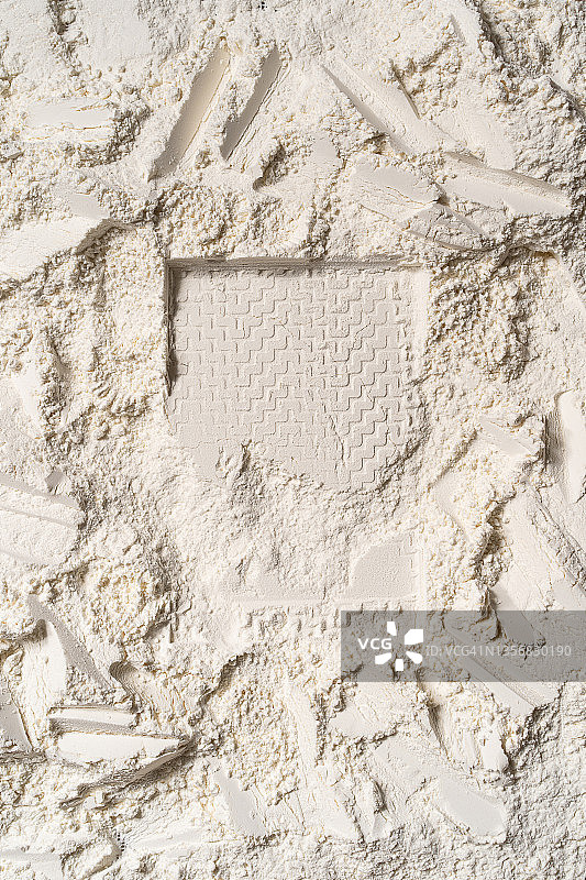 面粉上的意大利面刮板痕迹图片素材