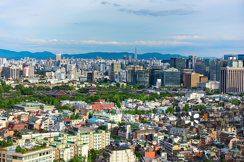 韩国首尔市鸟瞰图图片素材