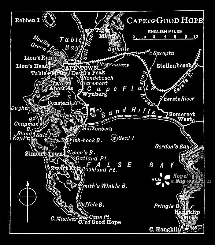 南非好望角古老雕刻地图图片素材