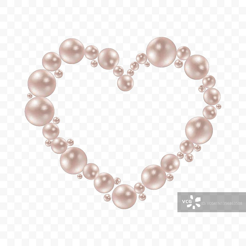 珍珠爱心相框图片素材