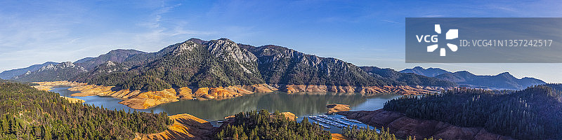 加利福尼亚州沙斯塔湖的干旱图片素材