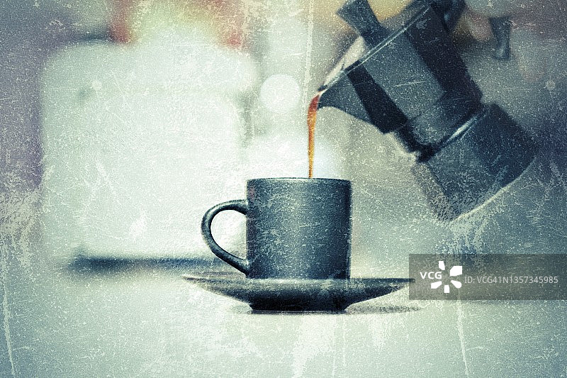 咖啡杯和咖啡机图片素材