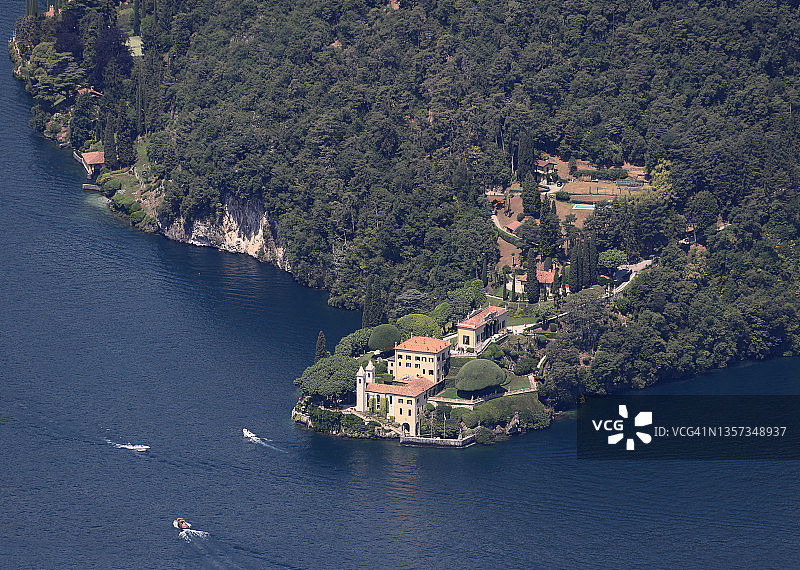 科莫湖畔的巴尔巴iano别墅图片素材
