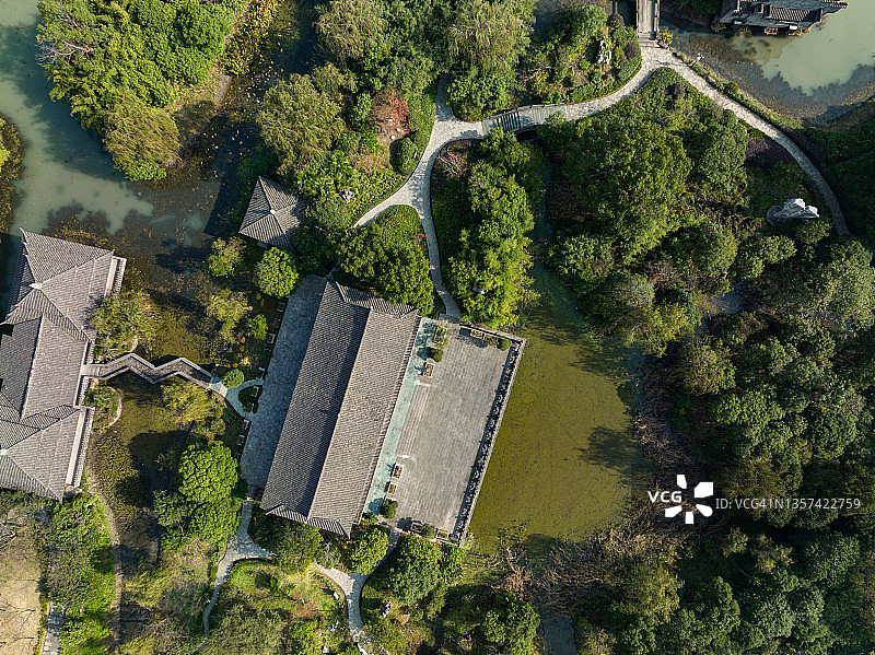 中国园林航拍景观图片素材