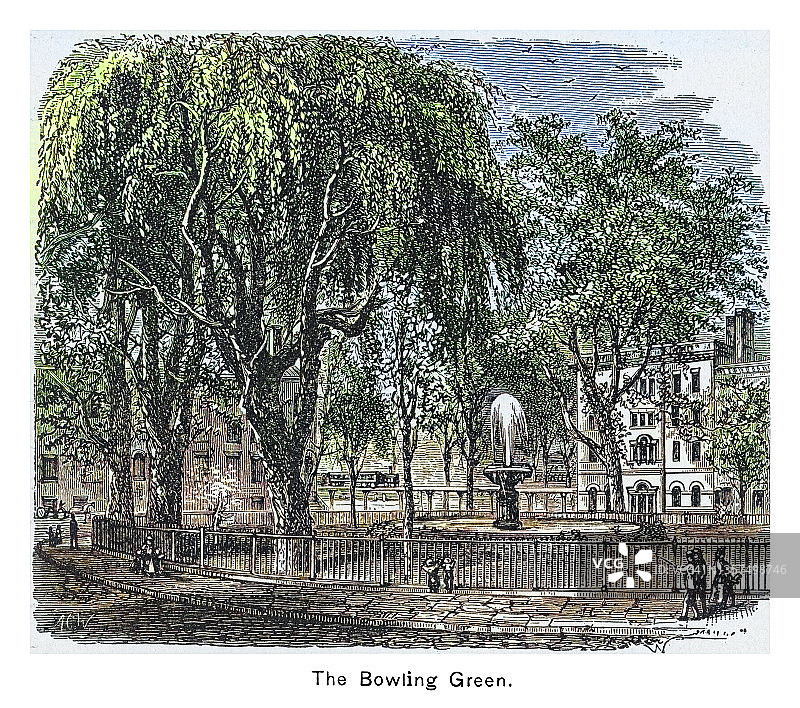 肯塔基州保龄球绿地市古版画插图图片素材