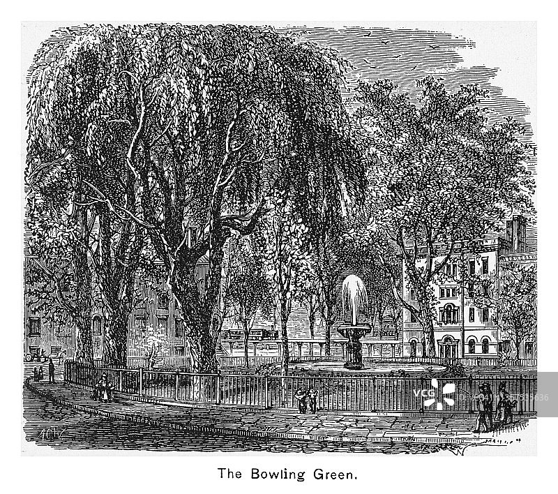 肯塔基州保龄球绿地市古版画插图图片素材