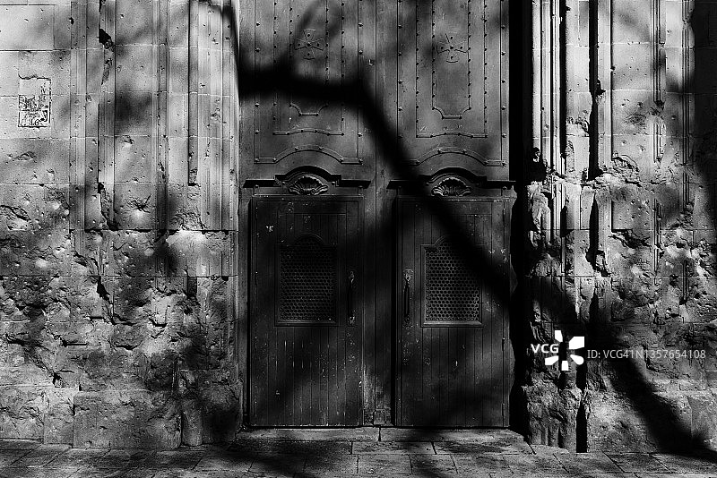 巴塞罗那圣费利普内里教堂的建筑立面细节照片图片素材