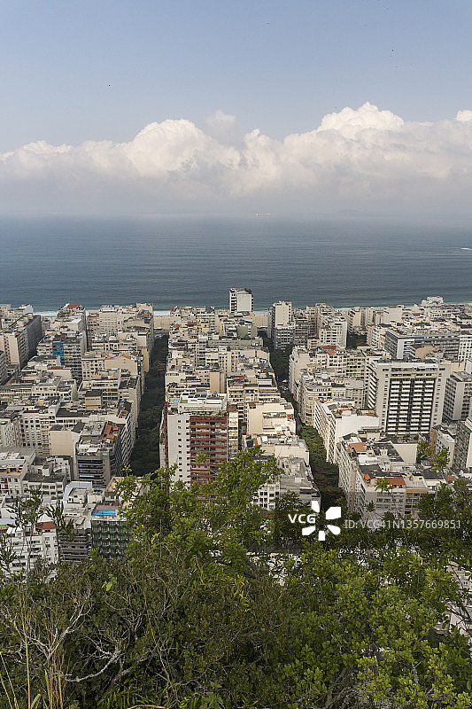 从巴西里约热内卢因杭阿眺望科帕卡巴纳图片素材