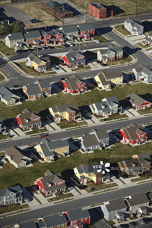 彩色房屋的航拍图片素材