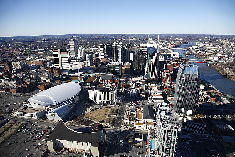 纳什维尔市中心鸟瞰图图片素材