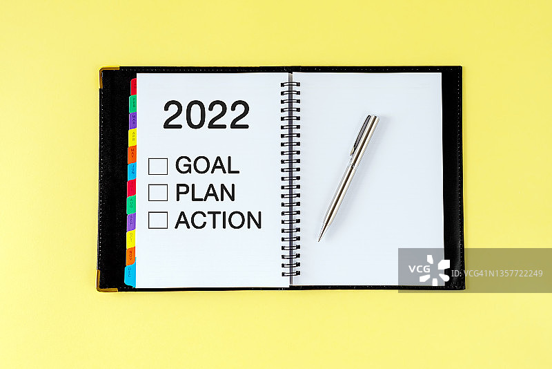 2022年目标、计划、行动清单图片素材