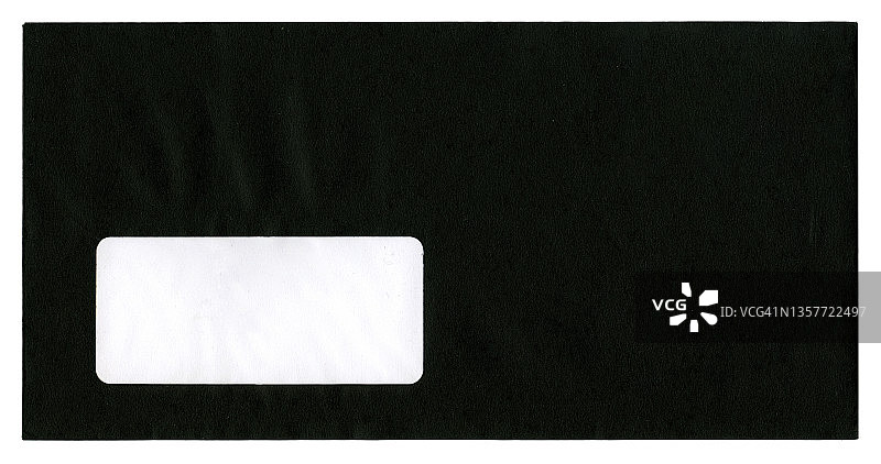 黑色封闭信封的正面视角图片素材