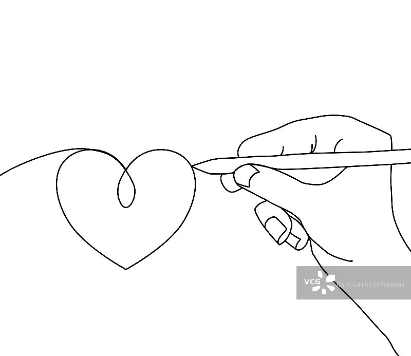 手绘爱心插画图片素材