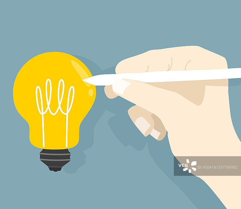 手绘灯泡图片素材