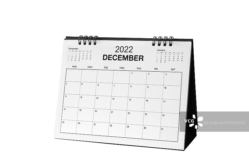 十二月：2022年月度日历图片素材