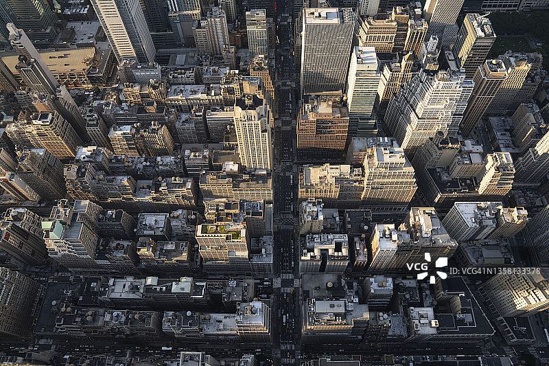 纽约曼哈顿中城摩天大楼垂直航拍照片图片素材