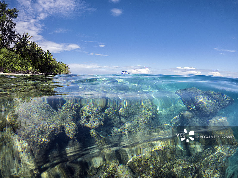 兰纳利岛礁低潮时的珊瑚地貌图片素材