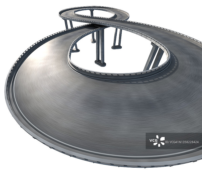 3D道路莫比乌斯环顶角图片素材