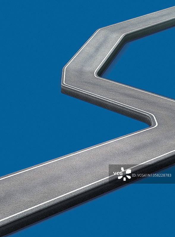 道路、插画、顶角、蓝色图片素材